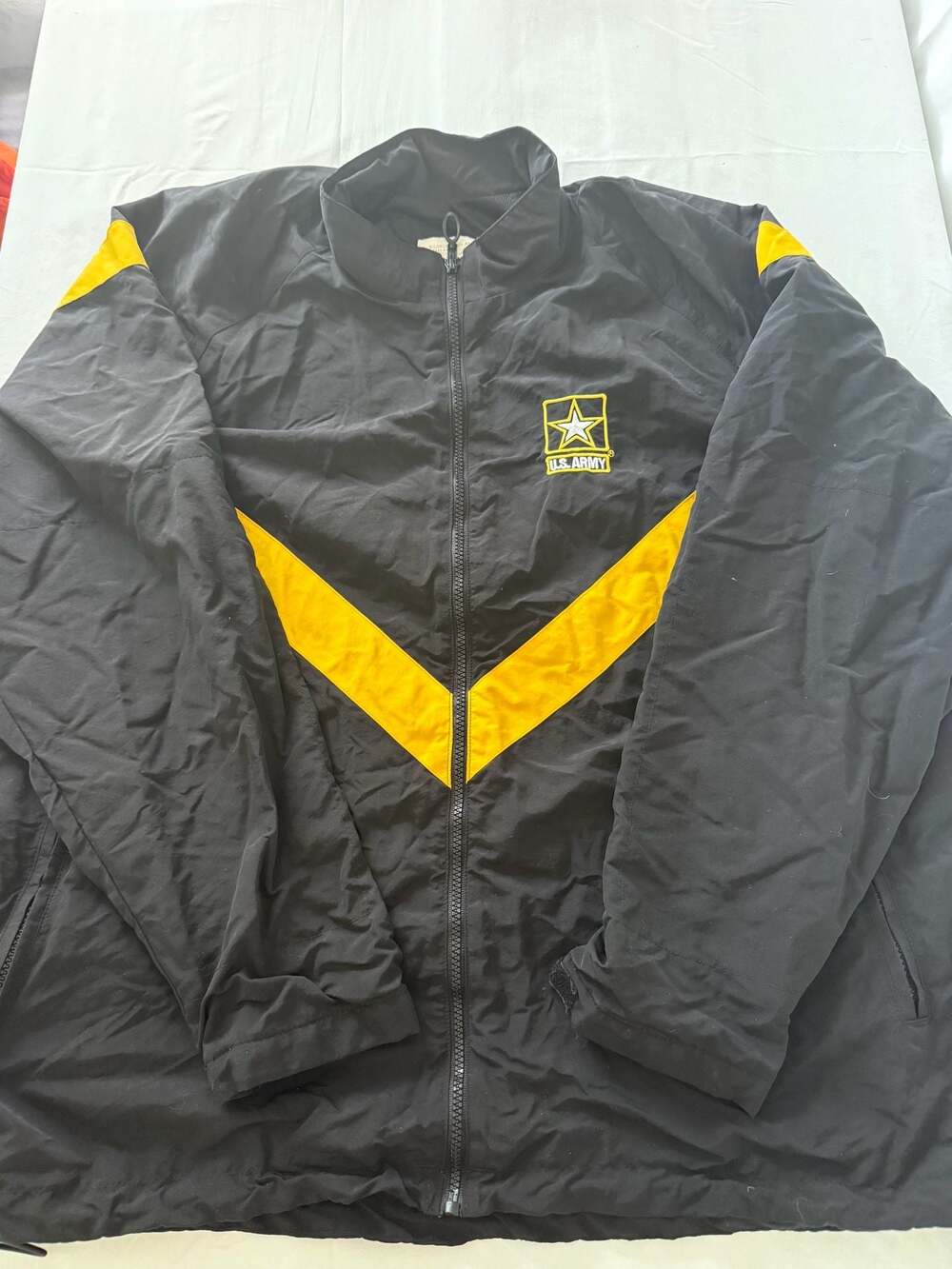 U.S. Army APFU Physical Fitness Uniform Jacket Black/Gold Size XL-Reg